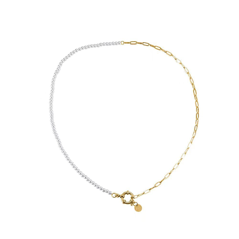Pearls & Gold - Mix & Match Stainless Steel Ketting