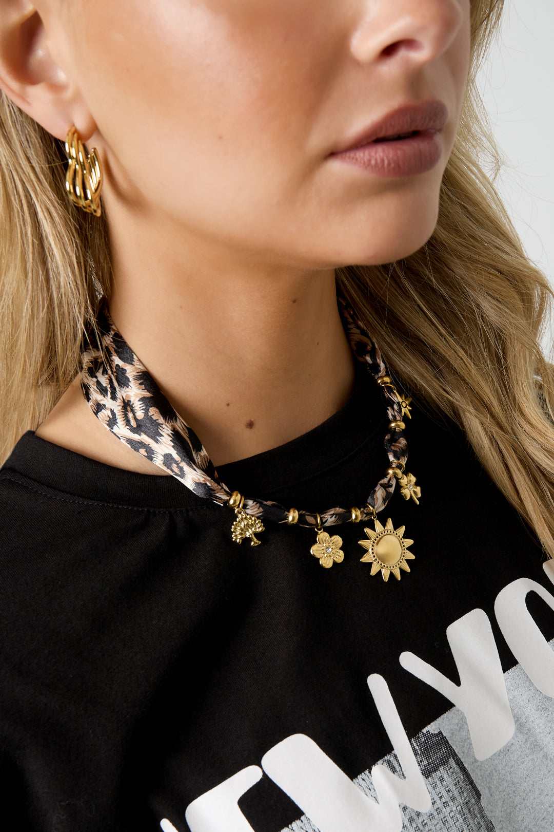 Leopard ketting met Gouden Bedels – Sun & Charms