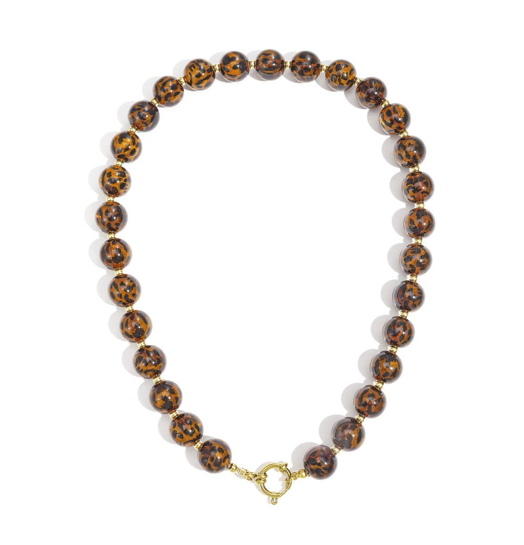 Leopard Acrylic Bead ketting