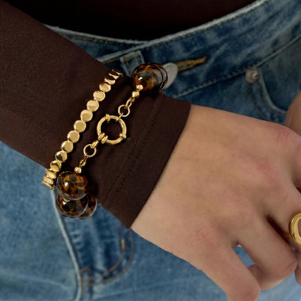 Leopard Luxe Bead Bracelet