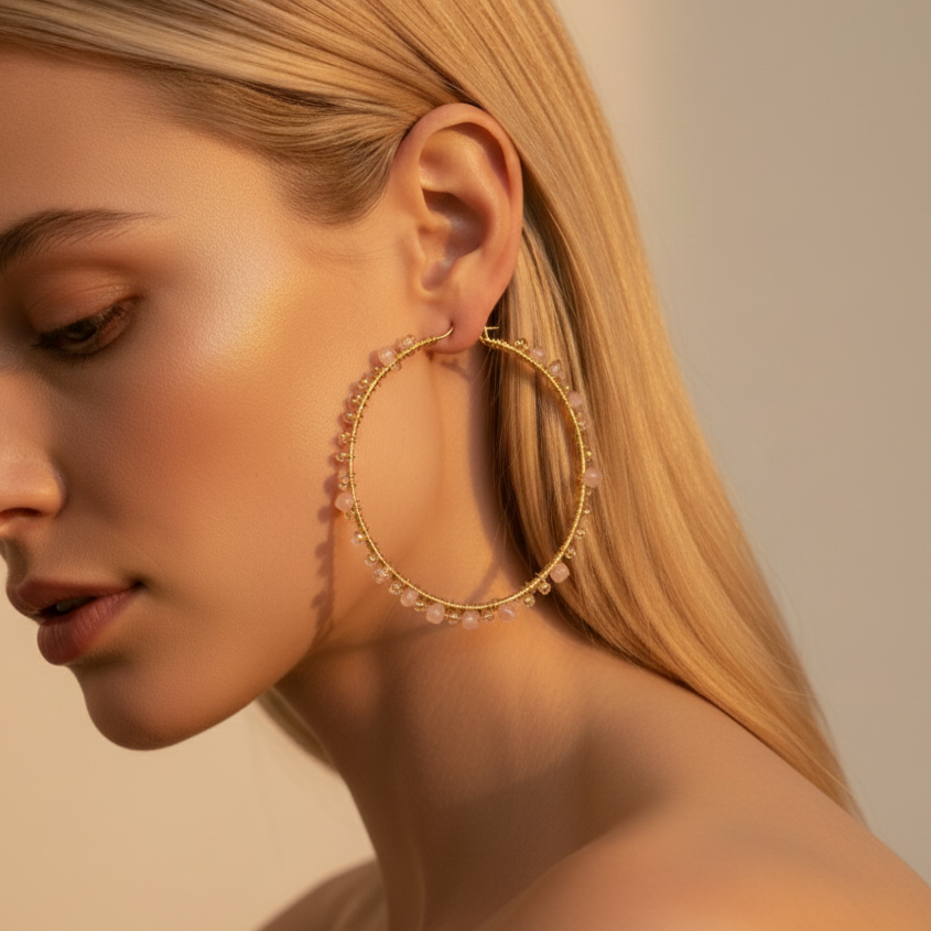 Golden Peach oorbellen